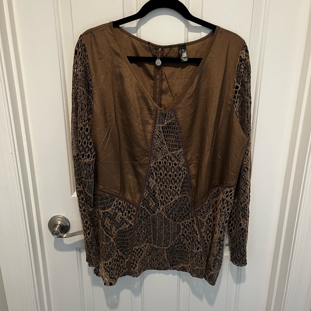 BKE Boutique by Buckle Olive Blouse Size L